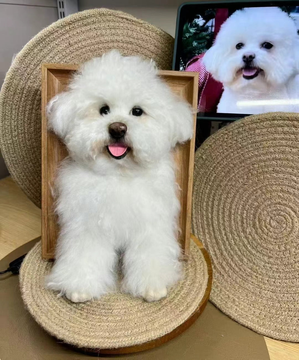 3D Pet Memorial Photo Frame-Simulated Fur-Custom Size