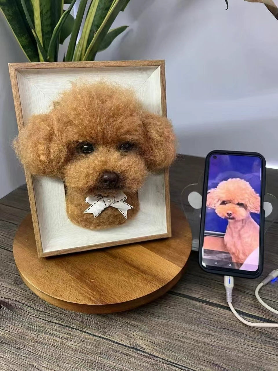 3D Pet Memorial Photo Frame-Simulated Fur-Custom Size