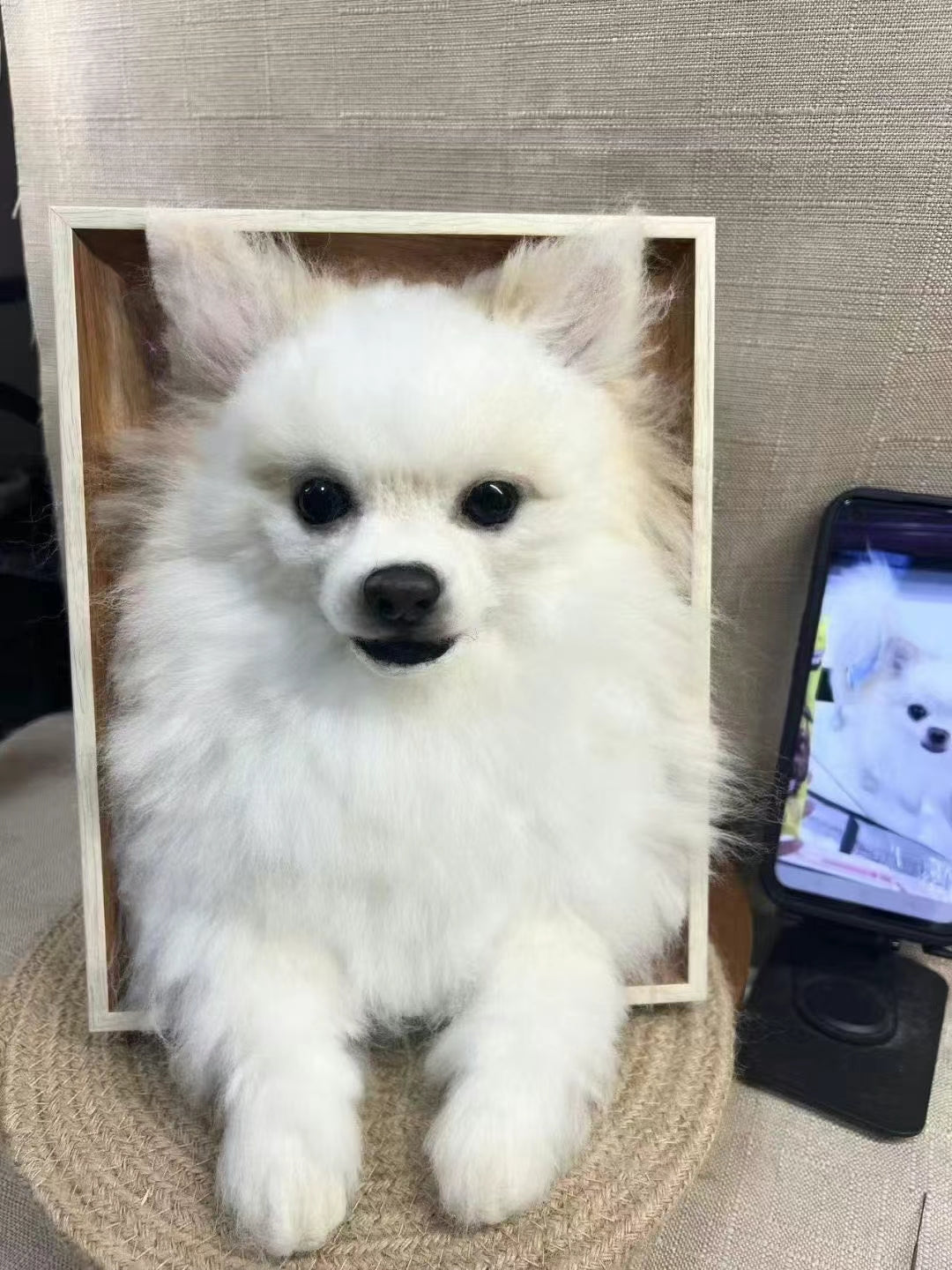 3D Pet Memorial Photo Frame-Simulated Fur-Custom Size