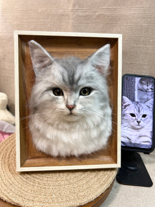 3D Pet Memorial Photo Frame-Simulated Fur-Custom Size