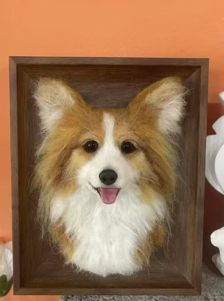 3D Pet Memorial Photo Frame-Simulated Fur-Custom Size